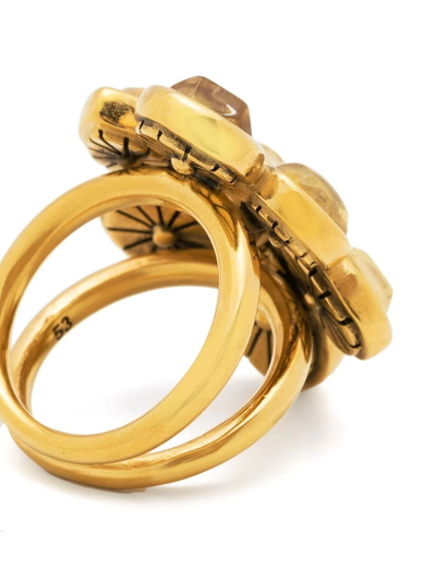 Shop Goossens Mini Cabochons Finger Ring In Gold