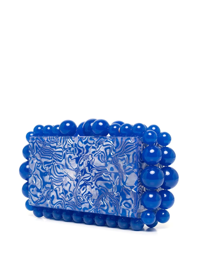 Shop Cult Gaia Eos Beaded Clutch Bag In Blue