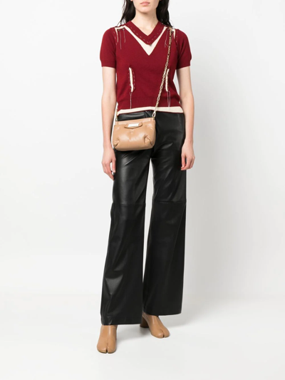 Shop Maison Margiela Mini Glam Slam Red Carpet Crossbody Bag In Brown