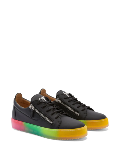 Giuseppe Zanotti Man Sneakers Black Size 12.5 Soft Leather In Black