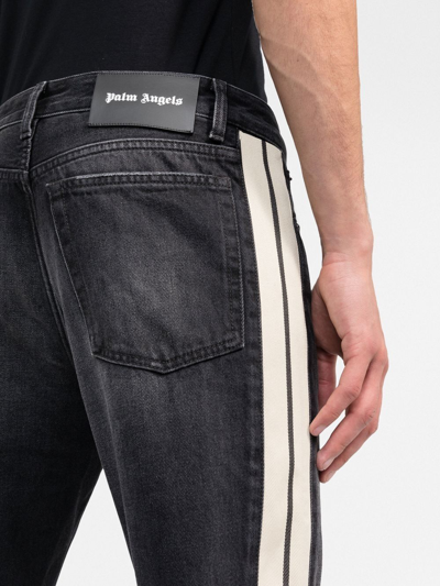 Shop Palm Angels Straight-leg Denim Jeans In Schwarz