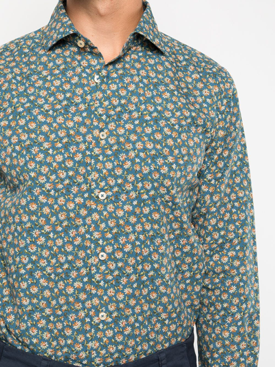 Shop Xacus Floral-print Long-sleeved Shirt In Mehrfarbig