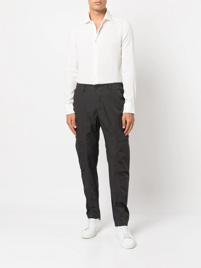 Shop Xacus Long-sleeved Cotton Shirt In Weiss