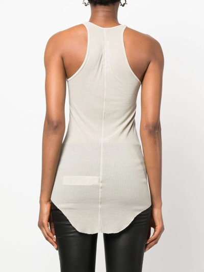 Shop Rick Owens Ribbed-knit Tank-top In Nude