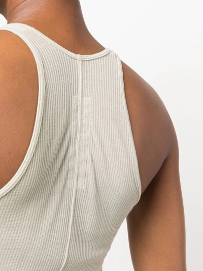Shop Rick Owens Ribbed-knit Tank-top In Nude