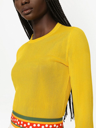 Shop Dolce & Gabbana Crew-neck Knitted Jumper In Yellow