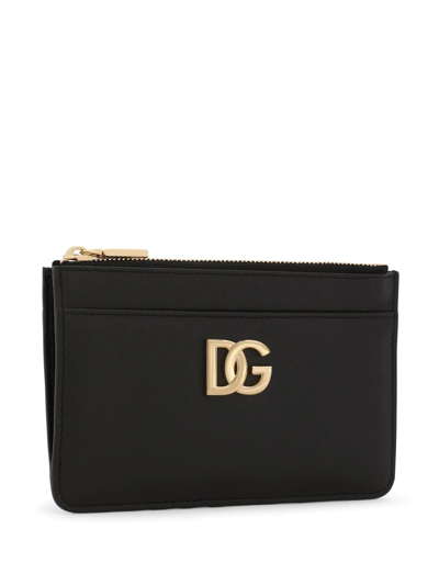 Shop Dolce & Gabbana Logo-plaque Zip-fastening Wallet In Black