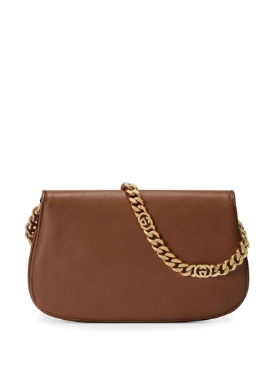 Shop Gucci Blondie Shoulder Bag In Brown
