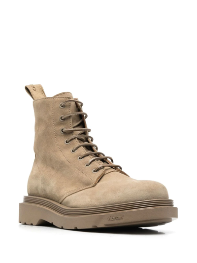 Buttero Lace-up Suede Boots In Grau