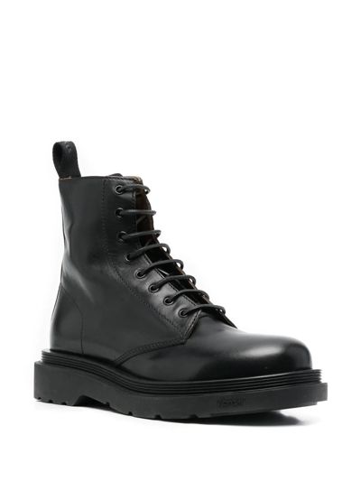 Buttero Chunky Lace-up Boots In Schwarz