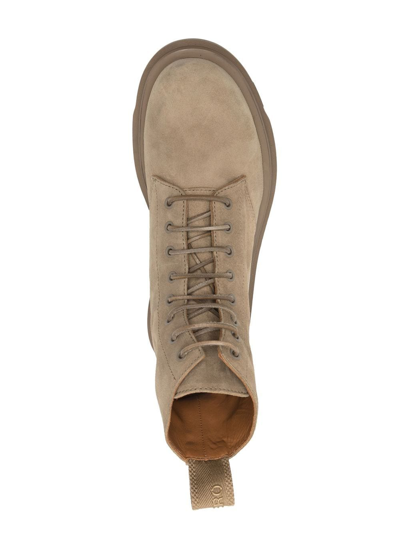 Shop Buttero Lace-up Suede Boots In Grau