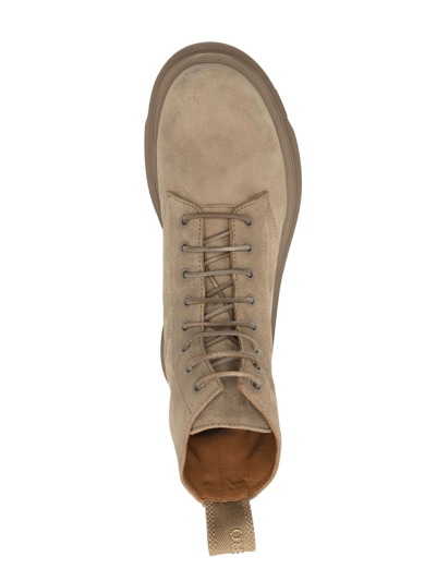 Buttero Lace-up Suede Boots In Grau