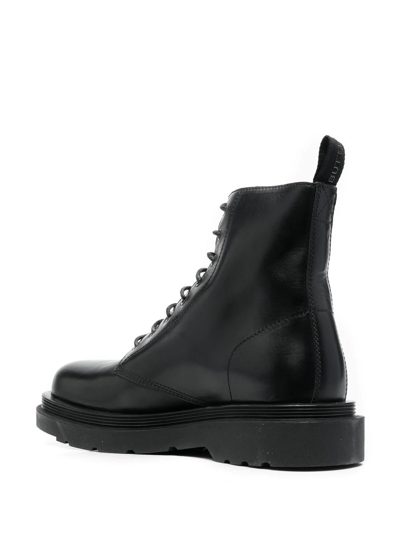Buttero Chunky Lace-up Boots In Schwarz