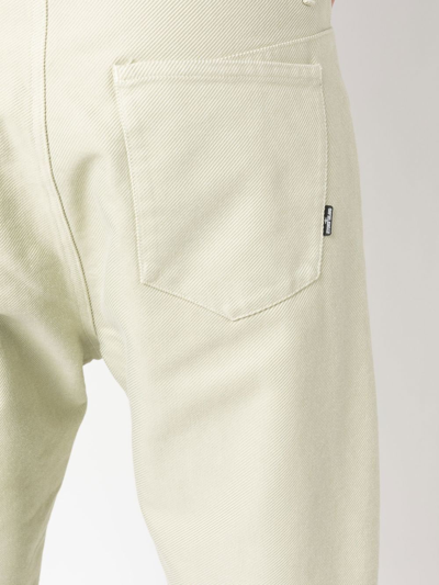 Shop Stone Island Shadow Project Zip-detail Straight-leg Trousers In Green