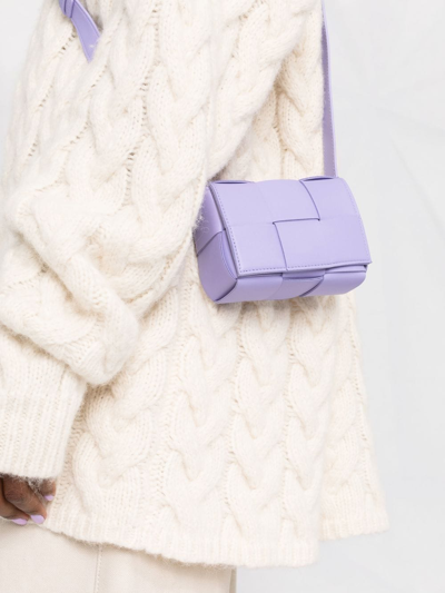 Shop Bottega Veneta Interwoven-design Crossbody Bag In Violett