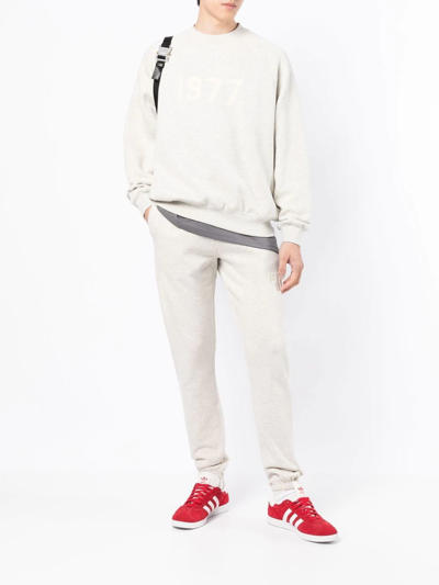 Essentials Logo-tag Drawstring Track Pants In Grey