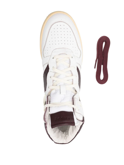 Shop Rhude Panelled High-top Sneakers In Weiss