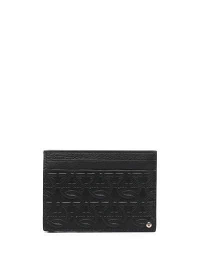 Shop Ferragamo Logo-debossed Leather Cardholder In Schwarz