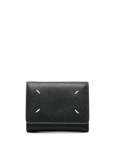 Shop Maison Margiela Four-stitch Leather Wallet In Schwarz