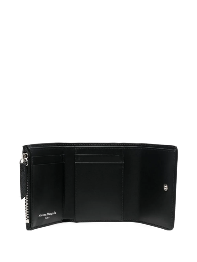 Shop Maison Margiela Four-stitch Leather Wallet In Schwarz