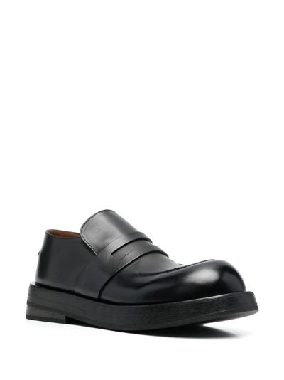 Shop Marsèll Round-toe Leather Loafers In Schwarz