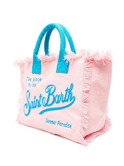 Shop Mc2 Saint Barth Logo-embroidered Tassel Tote Bag In Rosa
