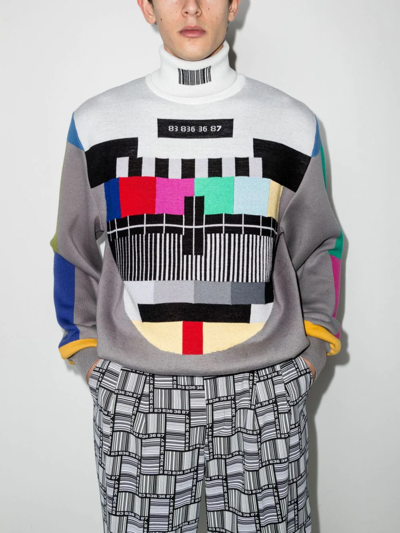Vetements Barcode Motif Roll-neck Jumper In Weiss