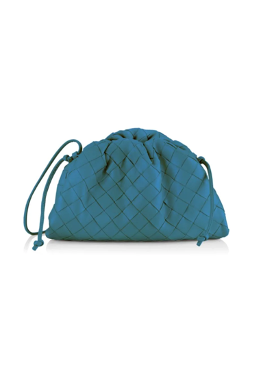 Shop Bottega Veneta Women's Mini The Pouch Leather Clutch In Blue