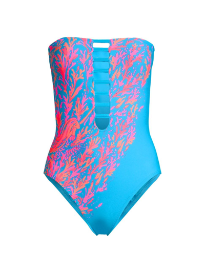 Shop Lilly Pulitzer Women's Teslee One-piece Swimsuit In Turquoise Oasis