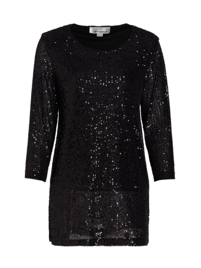 Shop Caroline Rose Women's Sequined Easy Knit Tunic In Black