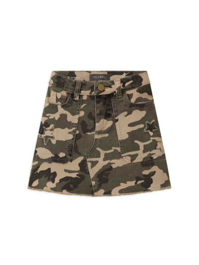 Shop Dl Premium Denim Little Girl's Jenny Camouflage Mini Skirt In Star Camo Ultimate