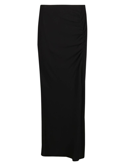 Shop Iro Hagat Front Slit Midi Skirt In Black