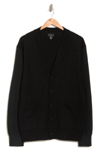 Club Monaco Boiled Wool Cardigan In Black | ModeSens