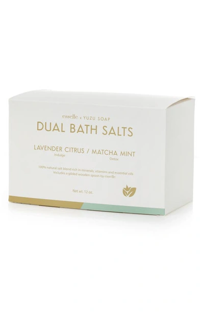 Shop Yuzu Soap Dual Bath Salt Set In Lavender Citrus/ Matcha Mint