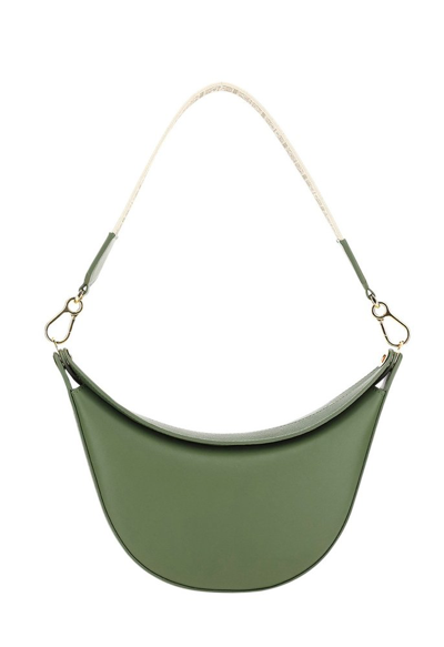 Shop Loewe Luna Logo Detailed Shoulder Bag In Green