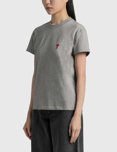Shop Ami Alexandre Mattiussi De Coeur T-shirt In Grey