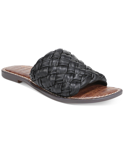 Shop Sam Edelman Women's Griffin Woven Slide Sandals In Black