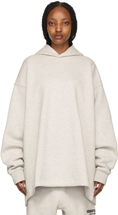 Shop Essentials Off-white Relaxed Hoodie In Light Oatmeal