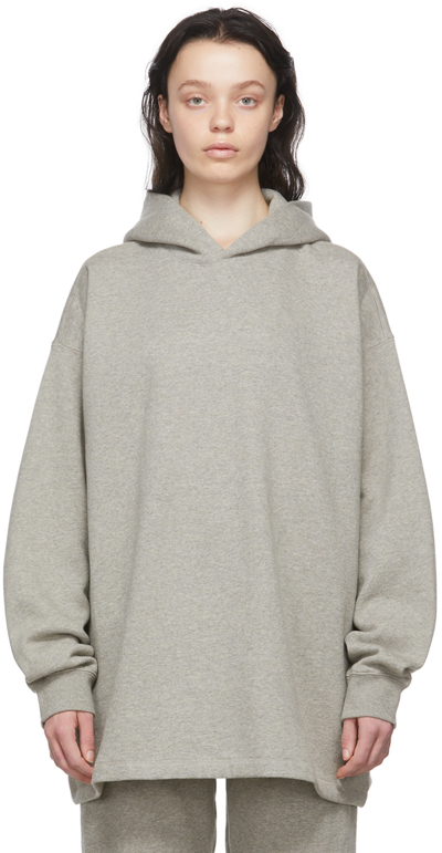 Shop Essentials Gray Relaxed Hoodie In Dark Oatmeal