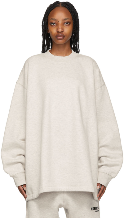 Shop Essentials Off-white Relaxed Sweatshirt In Light Oatmeal