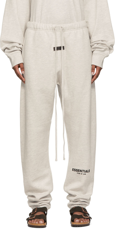 Shop Essentials Off-white Straight Lounge Pants In Light Oatmeal