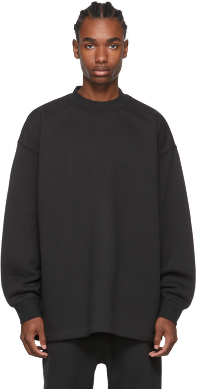 Shop Essentials Black Relaxed Sweatshirt In Stretch Limo