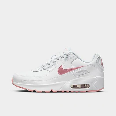 Shop Nike Big Kids' Air Max 90 Casual Shoes In White/pink Glaze