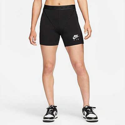 Shop Nike Women's Sportswear Air Ribbed Bike Shorts In Black/white