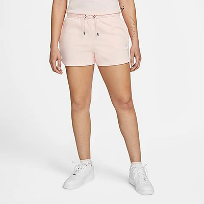 Shop Nike Women's Sportswear Essential French Terry Shorts In Atmosphere/white