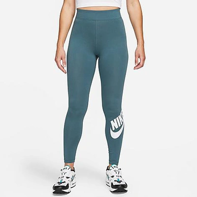Shop Nike Women's Sportswear Essential High-waisted Leggings In Ash Green/white