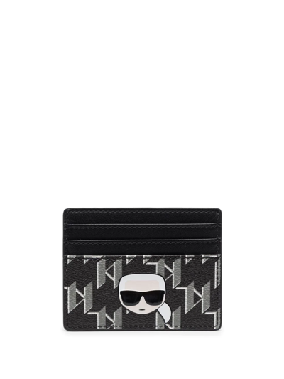 Karl Lagerfeld K/ikonik Monogram-print Cardholder In Black | ModeSens