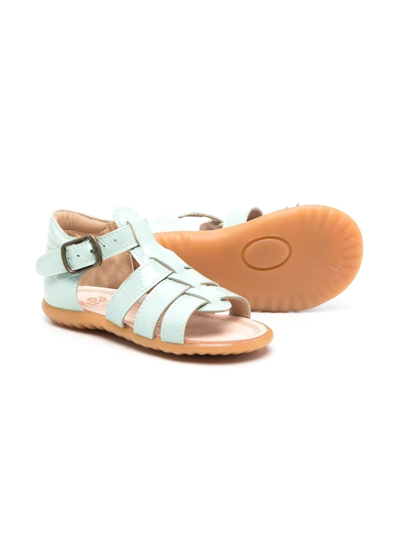 Shop Pèpè Patent-leather Multi-strap Sandals In Green