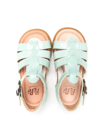 Pèpè Patent-leather Multi-strap Sandals In Green