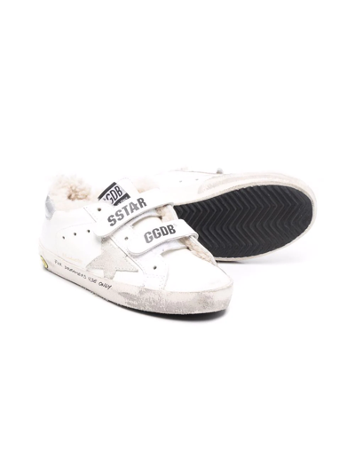Shop Golden Goose Touch-strap Shearling Trainers In White